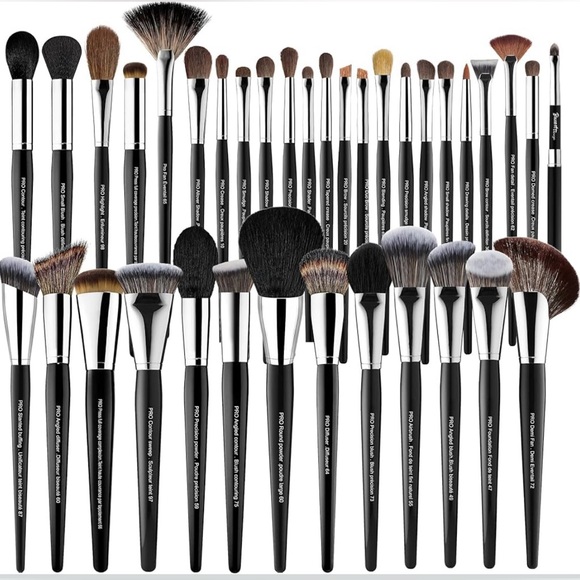 Bueart Design 36 Piece PRO Grade Pony Goat Synthetic Makeup Brush Set & Holder - Picture 2 of 14
